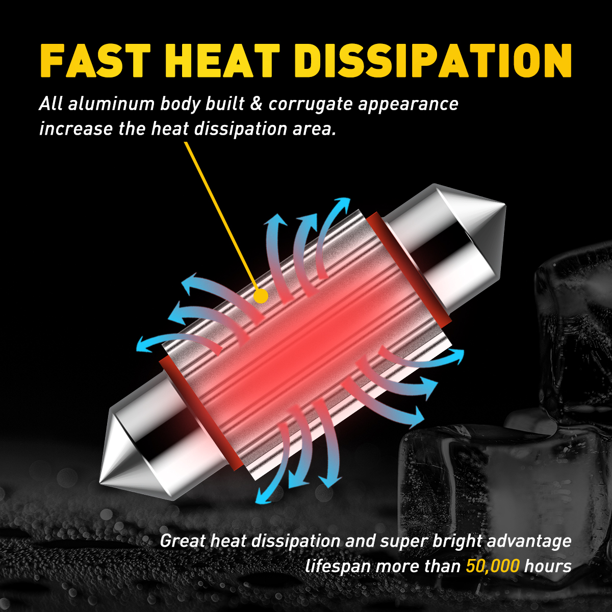 AUXITO 4/2Pcs C10W LED Canbus Festoon 31mm 36mm C5W LED Bulb12V COB 6000K White Car Interior Dome Reading Lights License Plate