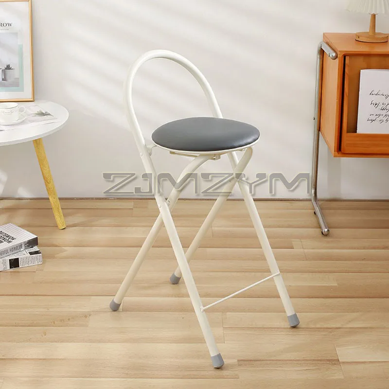 บาร์สูงสตูลวางเท้าพับโมเดิร์นกาแฟเคาน์เตอร์บาร์เก้าอี้ Arc พนักพิงสตูลสําหรับห้องครัวในร่ม Garden Cafe ร้านอาหาร