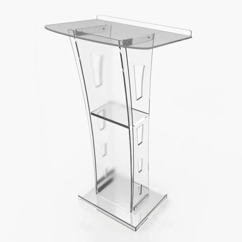 Pódio acrílico transfronteiriço, pódio de conferência, plexiglass, discurso de premiação, suporte de emissão, mesa de boas-vindas de hotel, host