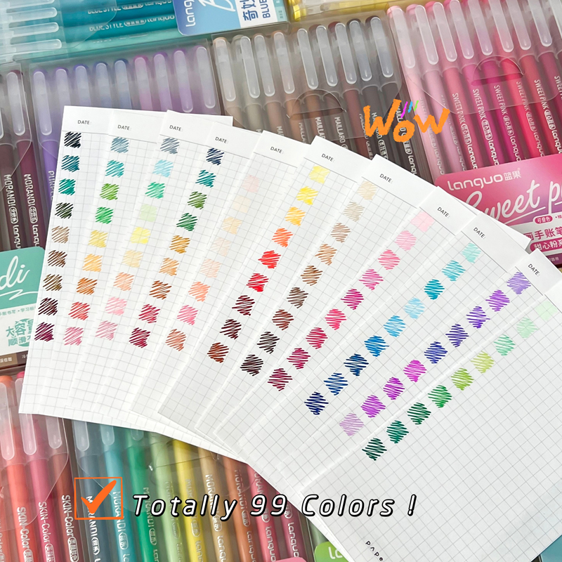 9 ピース/セット多色ゲルペン色塗装ゲルインクペン 0.6 ミリメートル DIY 落書きペンモランディレトロカラー描画ペン画材新