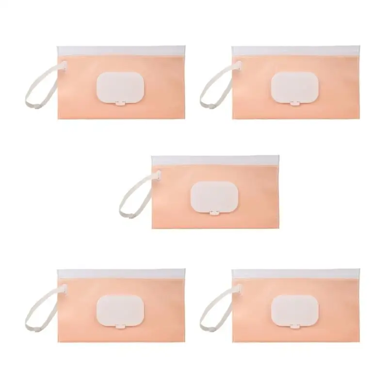 U13f 5pcs Distribuidor lenços bebê ergonômico fácil uma mão usa uma bolsa reutilizável
