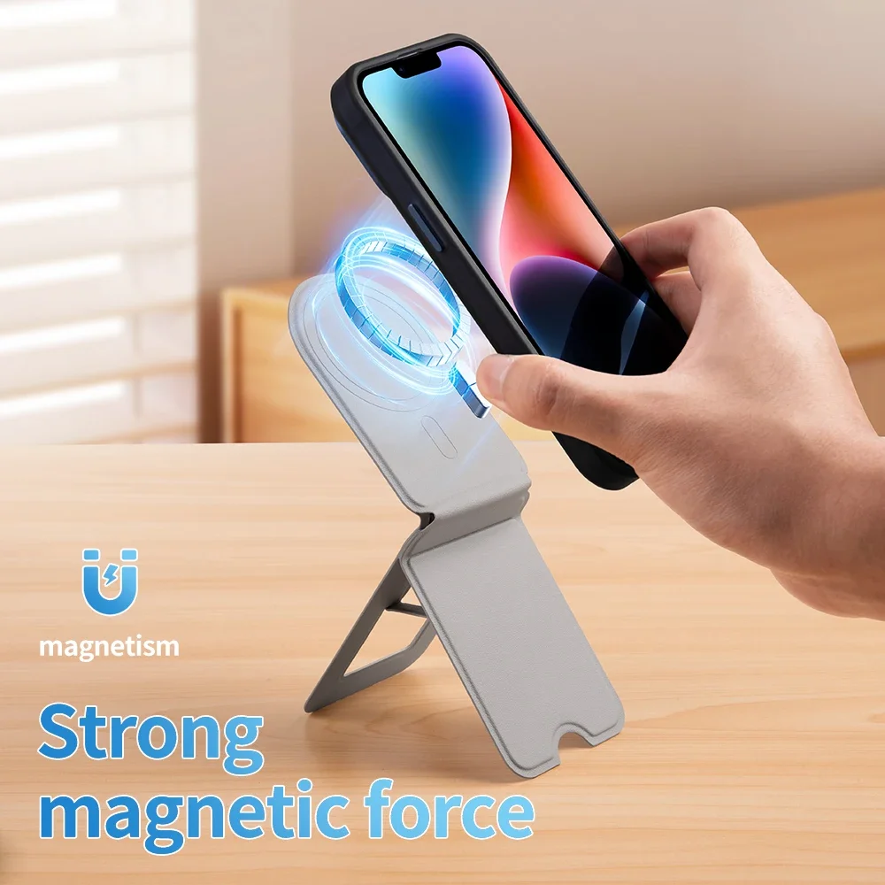 Soporte magnético para teléfono para iPhone 15, 14, 13, 12, 11 Pro Max Plus, soporte plegable para teléfono magnético de escritorio, soporte Magsafe para Apple