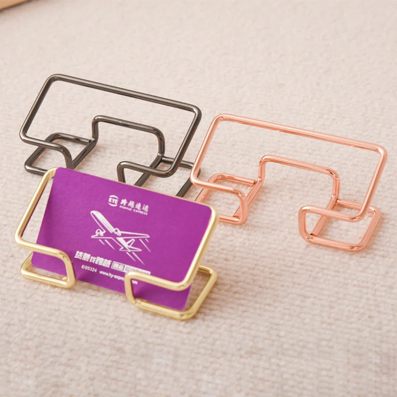 1pcs business card case Simple hollow business card case Creative iron lining business card holder business card display stand