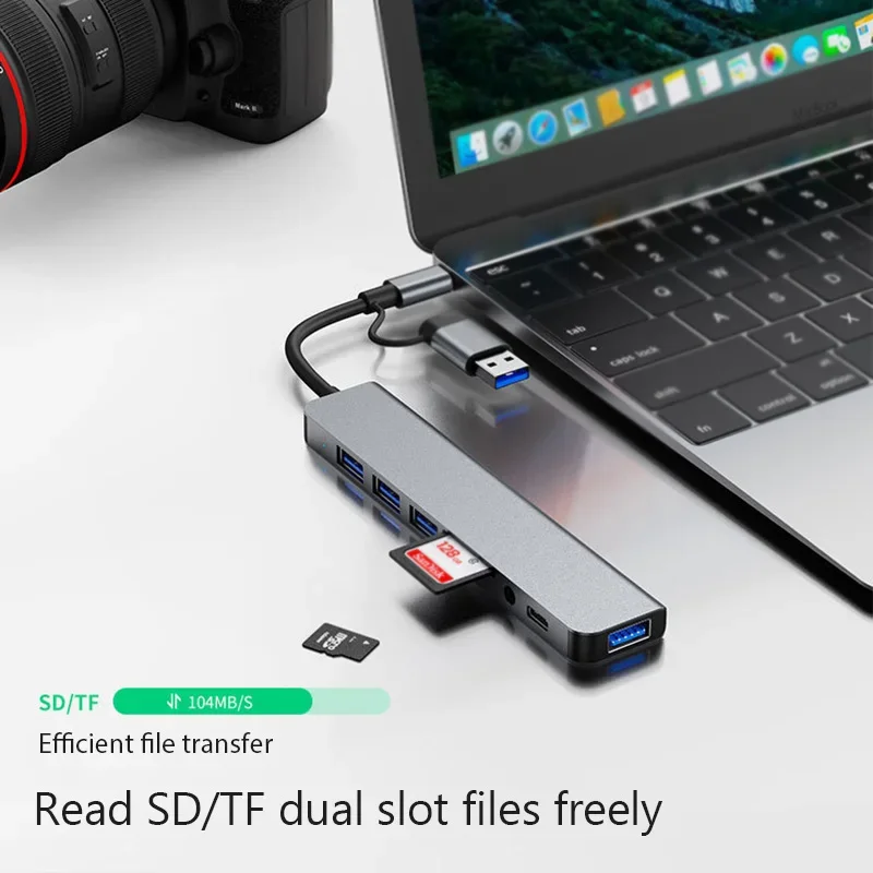 Xiaomiスマートフォン/タブレット用8in1 USB Cエキスパンダーハブ Type-Cスプリッター マルチポートアダプタードック USB 3.0 4K DisplayPort対応
