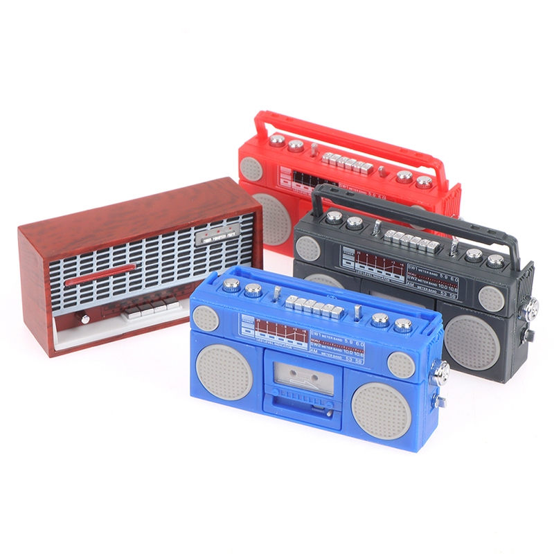 1:12 ドールハウスミニチュアラジオモデルレコーダープレーヤーおもちゃ人形家具装飾