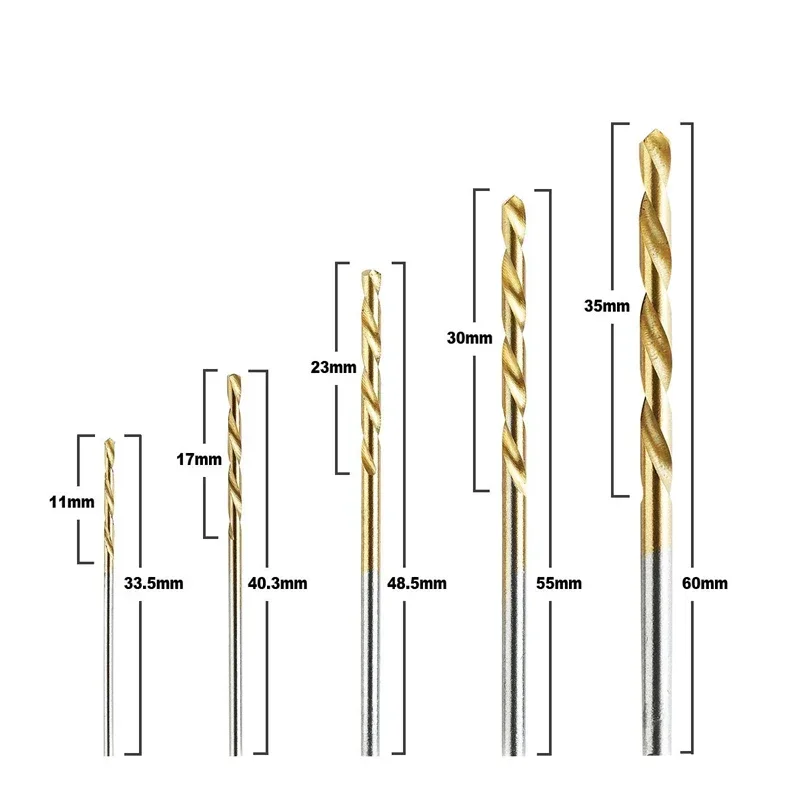 50Pcs Multi Function Metal Drills Power Tools Woodwor Titanium Coated Cobalt Drill Bits HSS High Speed Steel Drill Bits Set Tool