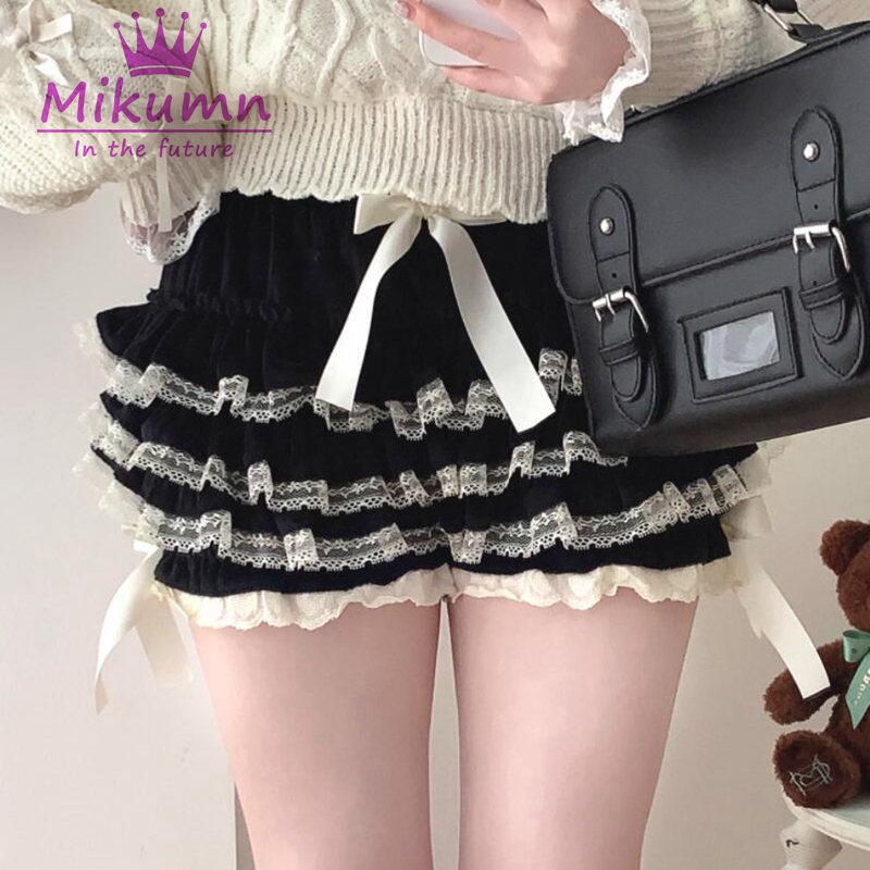 Mik秋のカワイイレースショーツ,女性用,フリル付きコルセット,日本,かわいい,lolita jk,カワイイショーツ