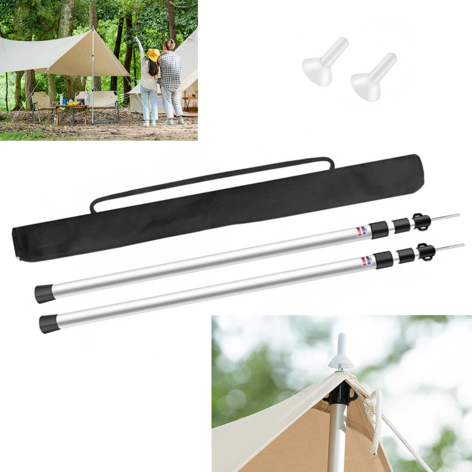 Outdoor Adjustable Support Pole: Durable and Versatile, Perfect for Tents, Canopies, and Various Outdoor Activities