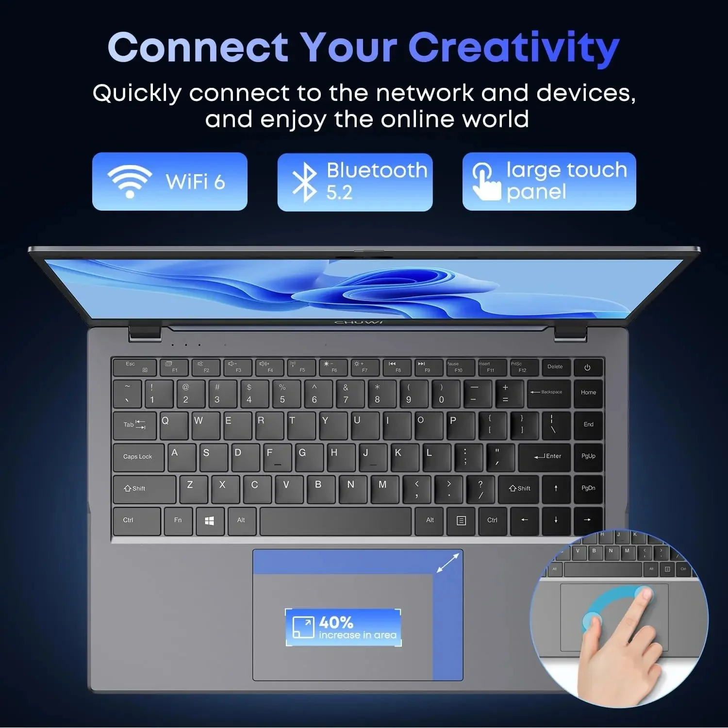 CHUWI GemiBook XPro Laptop-Computer Intel N150 14,1'' 16 GB RAM 512 GB SSD Windows 11 Laptops Intel Alder Lake Quad Core CPU