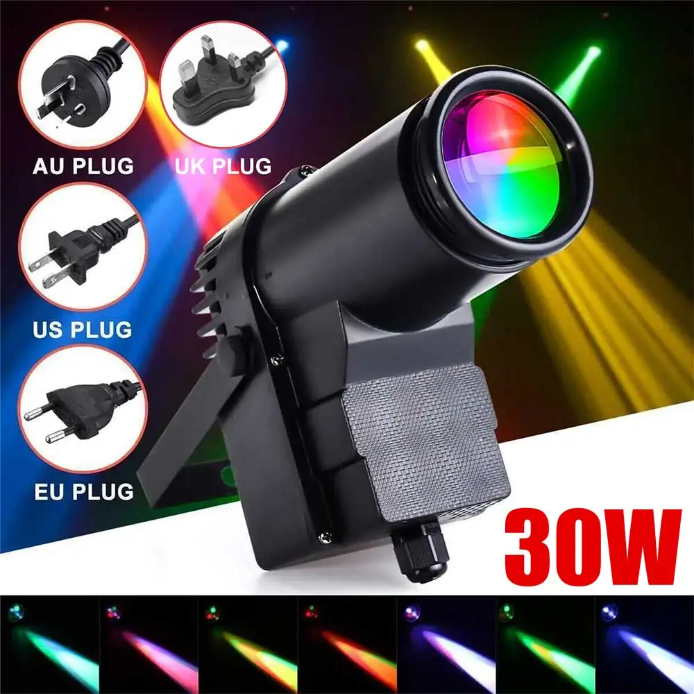 LED Disco Ball Light Beam Spot Light 30W DMX512 RGBW 4in1 Stage Pinspot Light Dmx สําหรับปาร์ตี้บาร์ DJ กิจกรรม Colorfull Spot ไฟ