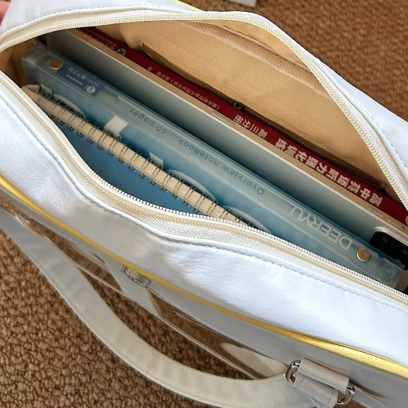 女性用ショルダーストラップ付きY2Kショルダーバッグ,女性用透明ポケット付きY2Kショルダーバッグ