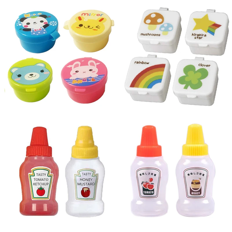 Mini Gia Vị Bóp Chai Hộp Trộn Salad Sốt Cà Chua Bóp Bình Đựng Nhựa Di Động Hộp Cơm Trưa