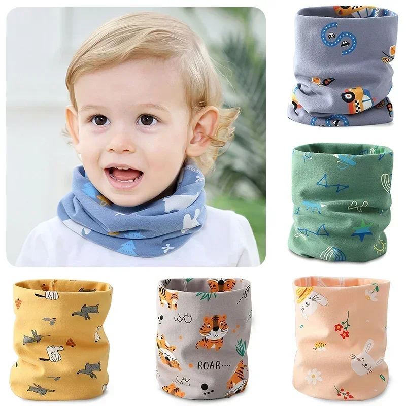 Nueva bufanda de algodón para bebé, redecilla para otoño y primavera, bufanda para niño y niña, bufandas con anillo redondo para cuello, pañuelo cálido para cuello