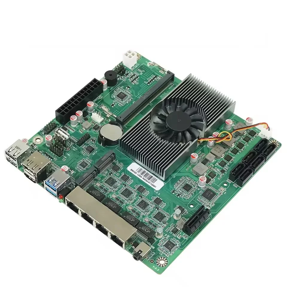 Nueva placa base Intel N100 NAS de 12. a generación, 6 bahías, 6 * SATA3.0, 4*2,5G, i226, 1 * PCIE X1 1 * DDR5, 4800MHz, placa base ITX de firewall de enrutamiento suave