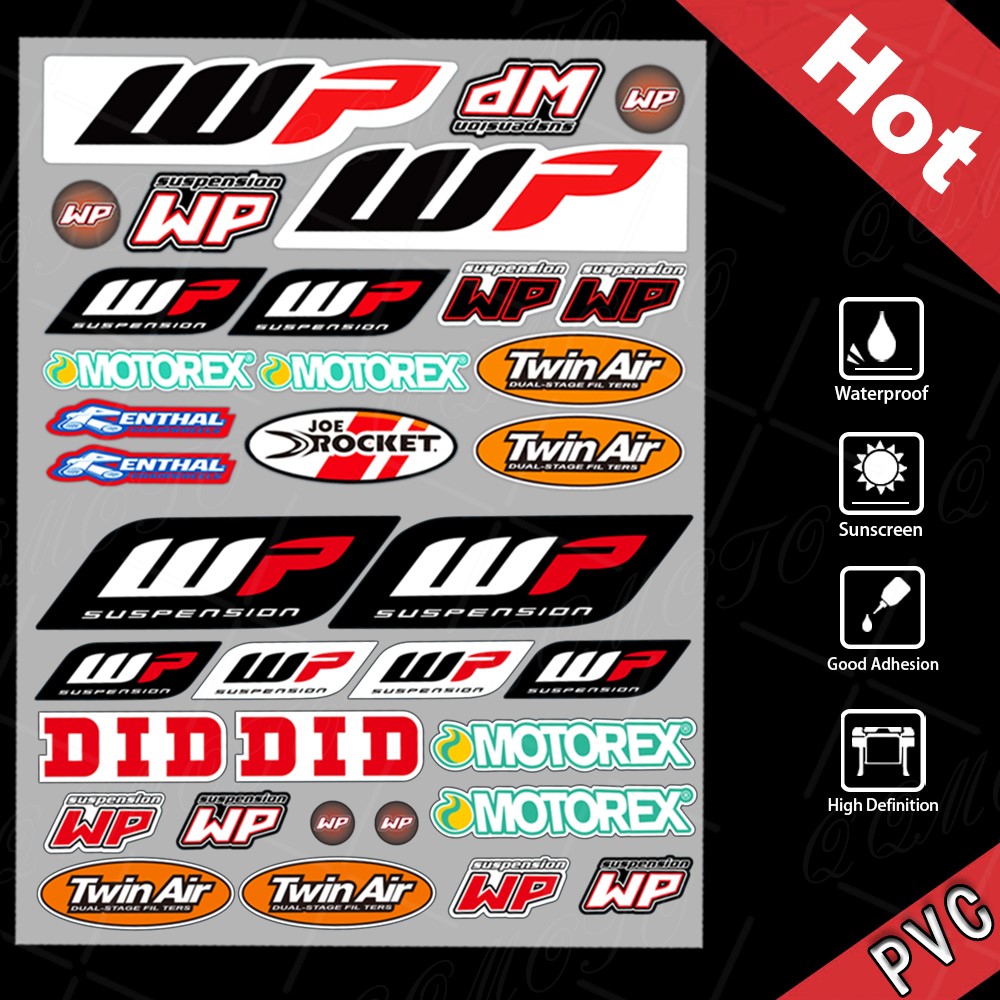Acessórios reflexivos da motocicleta suspensão à prova dwaterproof água wp decalque adesivo motocross amortecedor para ktm husqvarna suzuki