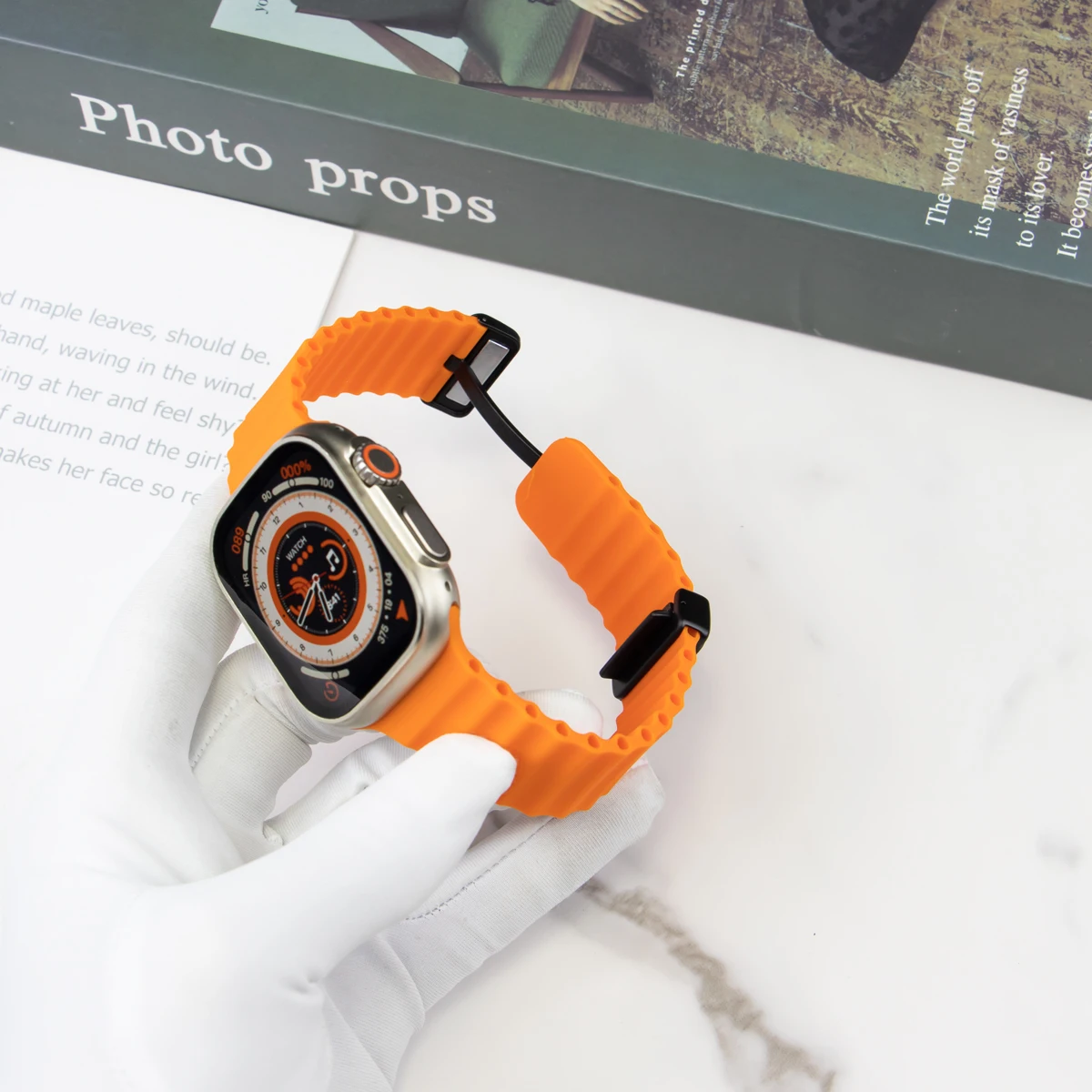 애플 워치 밴드용 마그네틱 버클 스트랩, 울트라 2, 49mm, 45mm, 44mm, 40mm, 41mm, 38, 42mm, 실리콘 팔찌, 아이워치 시리즈 7, 6, 3, se, 8, 9