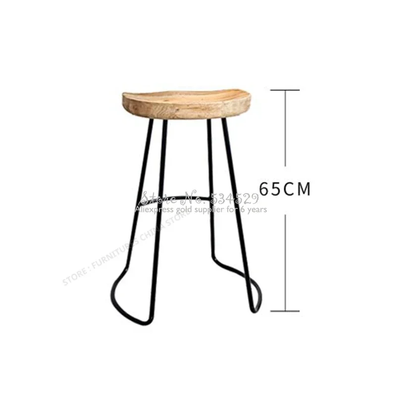 Taburete de Bar moderno, asiento de hierro, taburete de tocador, estilo europeo, madera maciza, diseño de moda, taburete de Bar, silla de Bar