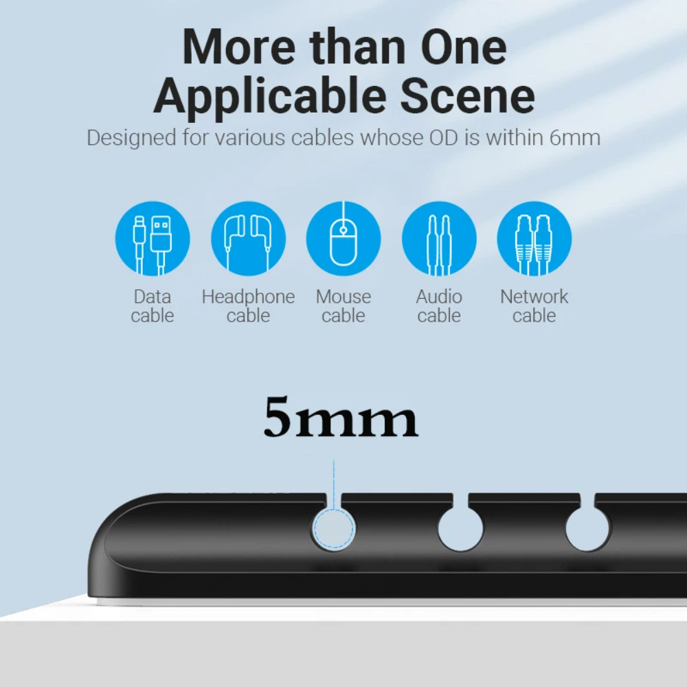 NNBILI ケーブルホルダークリップ ケーブルオーガナイザー シリコン USB ケーブルワインダー管理クリップ 自己粘着 マウス キーボード ヘッドセット用