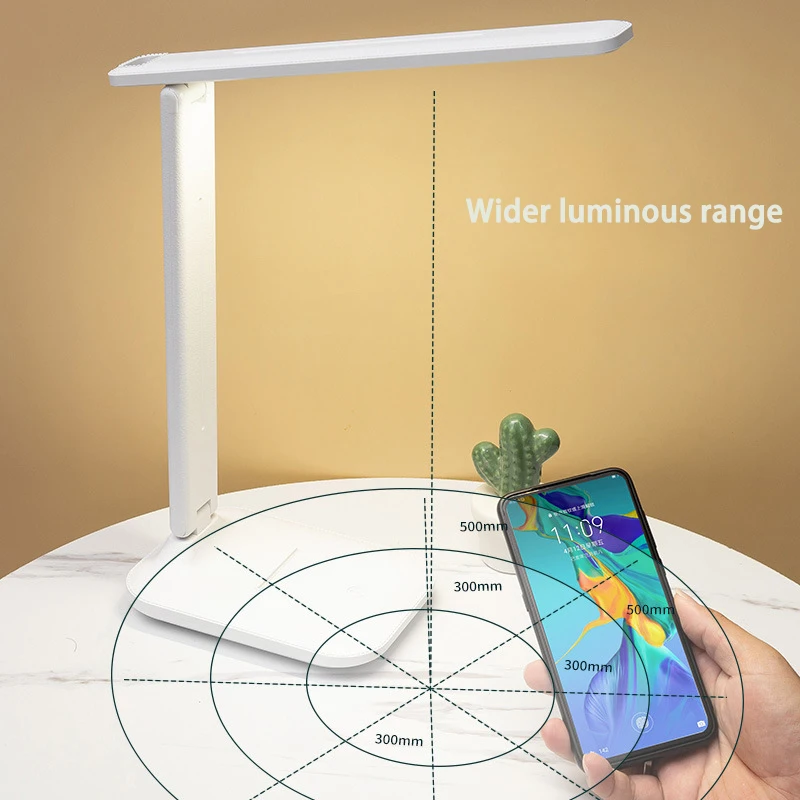 Lâmpada de mesa dobrável usb toque regulável luz da noite dormitório estudante leitura proteção para os olhos quarto led carga usb lâmpada mesa