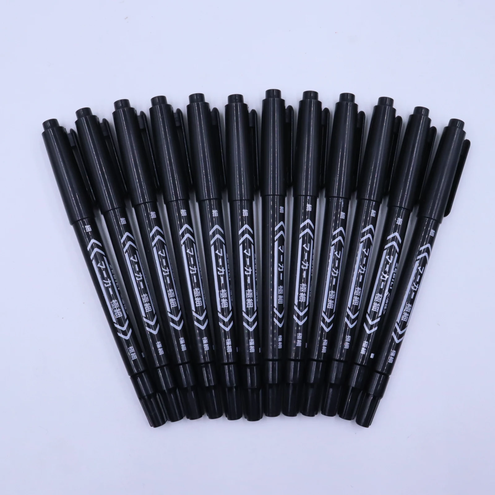 3 Cái/bộ Hai Đầu Thường Trực Bút Đánh Dấu Dầu Mịn Điểm Mực Chống Thấm Nước Mỏng Ngòi Thô Đen Xanh Đỏ 0.5Mm 1Mm Vẽ Hậu Cần