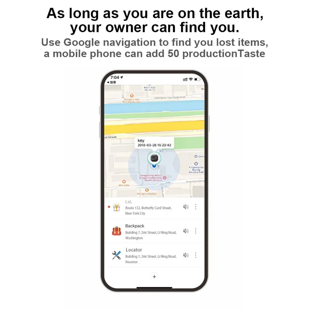 Bezprzewodowy Mini lokalizator GPS Anti-lost Alarm Key Torba dziecięca Wyszukiwarka portfela Aplikacja Bluetooth Nagrywanie GPS Tag inteligentny dla iPhone'a z Androidem