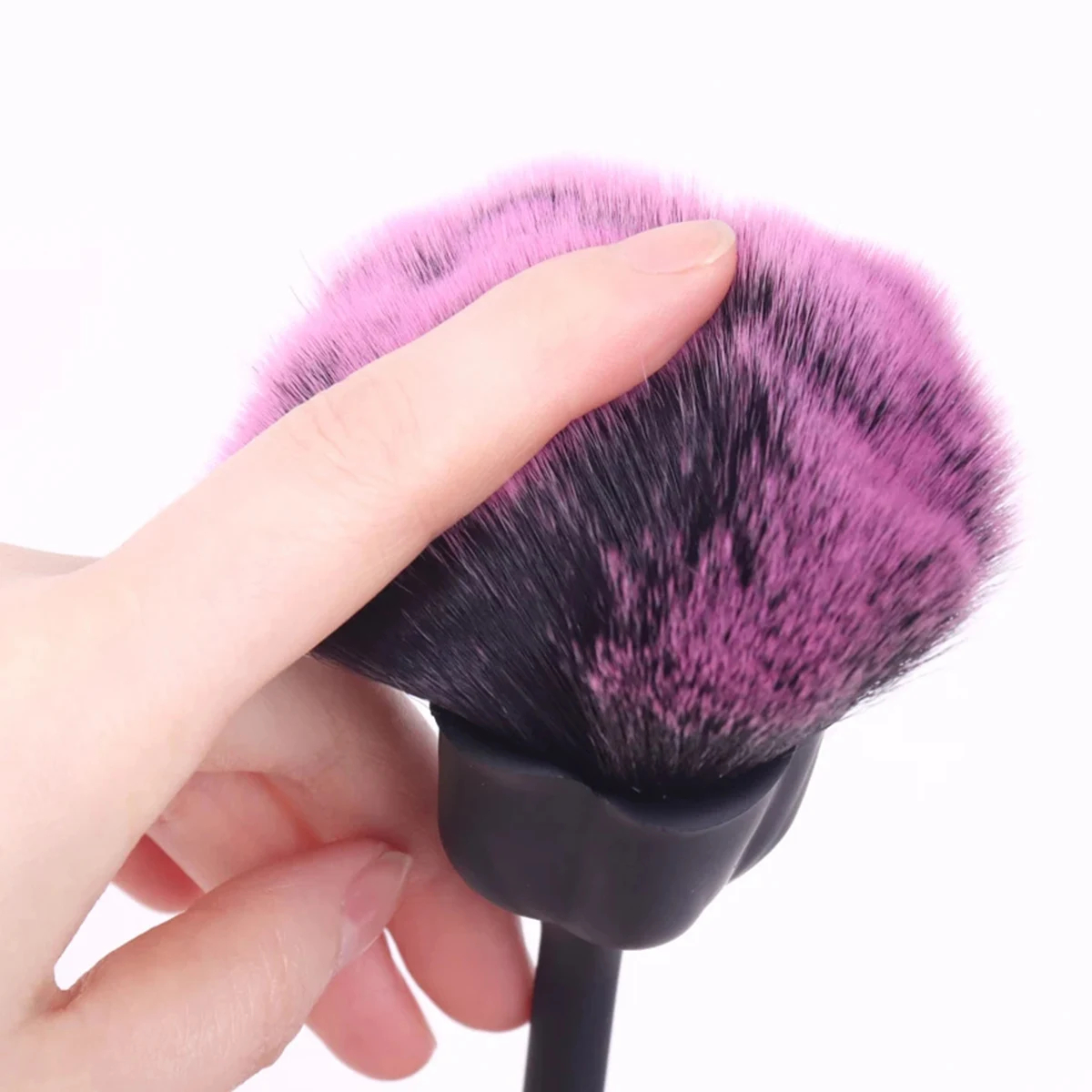 Cepillo suave en forma de rosa para manicura, cepillo para polvo para decoración de uñas, cepillo para polvo de uñas, esmalte de Gel, limpieza de polvo, herramienta, suministros para uñas