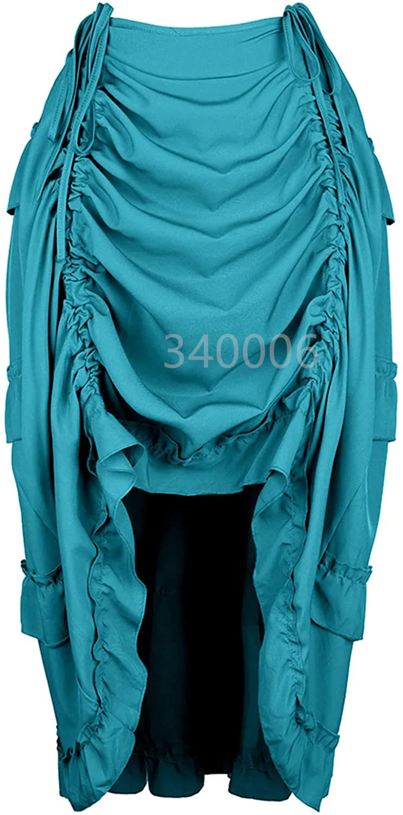 Steampunk Vrouwen Rokken Gothic Onregelmatige Shirring Geplooide Party Maxi Lange Rok Hoog Laag Kostuums Punk Sexy Corset Plus Size Rood