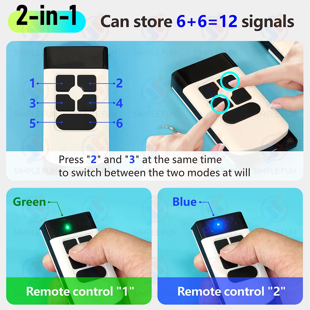 433Mhz 330Mhz 868Mhz Copy Remote Control 12-Channel Nice Came Doorhan 300~915Mhz Duplicator Garage Door Opener Clone Transmitter