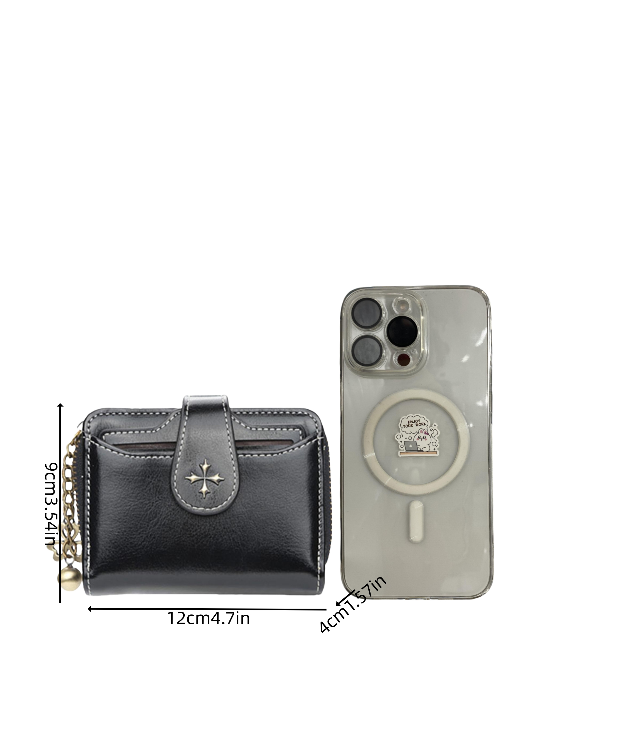 Carteira curta feminina com fivela de moda europeia e americana com zíper e bolsa de moedas