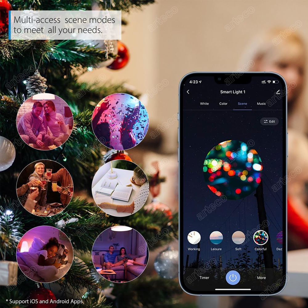 Tuya Bluetooth Smart LED Birne WiFi Glühbirnen Dimmbare Scheinwerfer Birne 15W E27 RGB + CW + WW LED Farbwechsel Lampe Für Wohnkultur