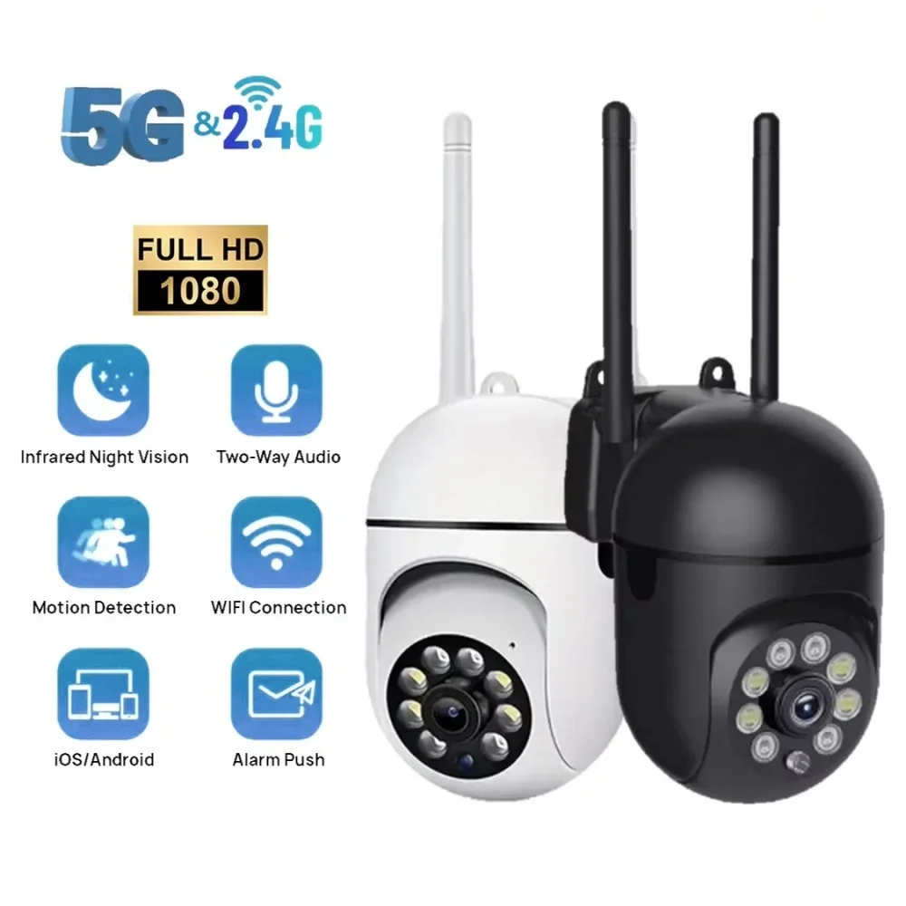 Licht Alarm CCTV Camera5MP Camera's 2.4G Wifi Kleur Nachtbewaking IP Buiten Humanoïde Tracking Thuis 4.0X Zoom Geen Ad APP