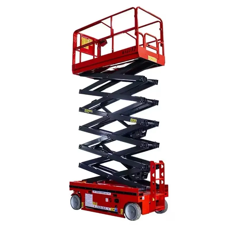 Plataforma elevadora de escalera eléctrica de mesa de alta eficiencia, plataforma de trabajo aérea hidráulica, plataforma elevadora autopropulsada de 6m-18m