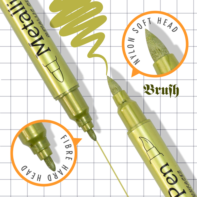 Doppelkopf-Markierungsstift-Sets aus weichem und hartem 12/24-Farben-Metallic – perfekt für Felsmalerei, Tassendekoration, Keramikkunst und DIY-Projekte