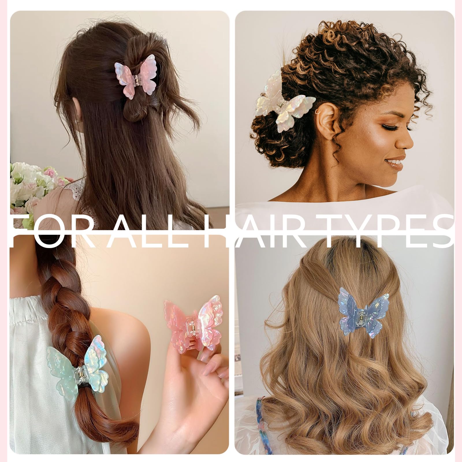Fermaglio per capelli a farfalla colorata per donna Sweety Pearlescent Fairy Gripper Clips Accessori per capelli alla moda da spiaggia estiva per ragazze