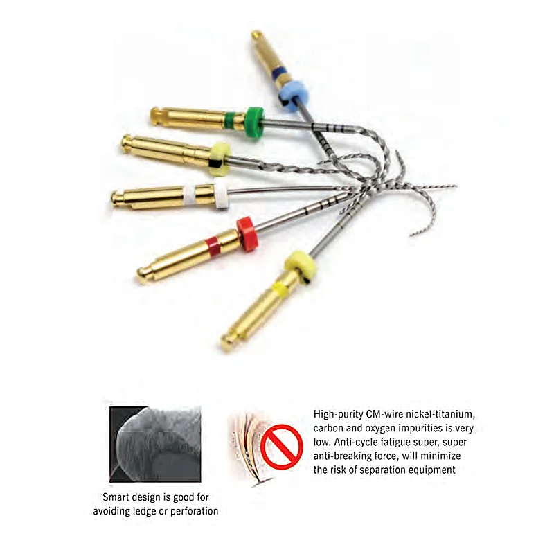 ทันตกรรมแฟ้ม Root Canal TAPER Endodontic แฟ้มทองความร้อนเปิดใช้งานแฟ้มโรตารี่ยืดหยุ่นทันตแพทย์วัสดุ SOCO