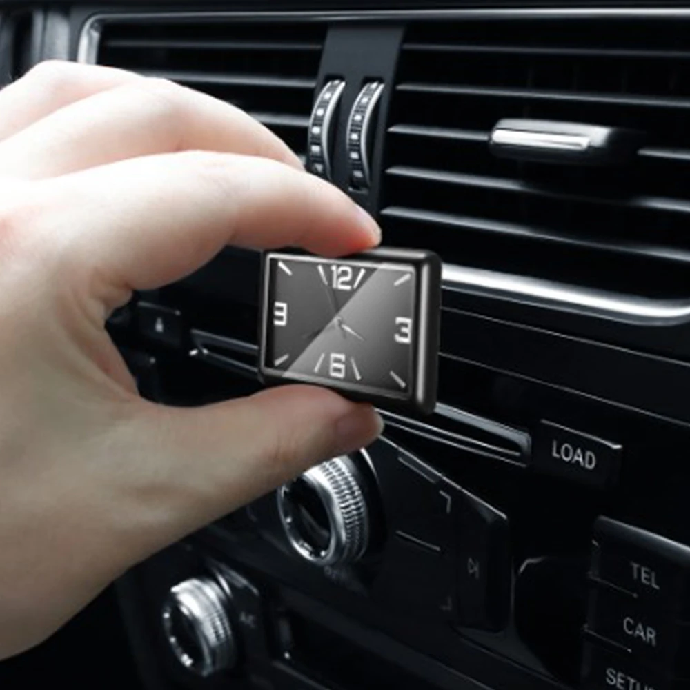 Auto แฟชั่นนาฬิกาสแควร์นาฬิการถตกแต่งภายใน Self-กาวอิเล็กทรอนิกส์ Vent คลิปนาฬิการถยนต์นาฬิกาควอตซ์