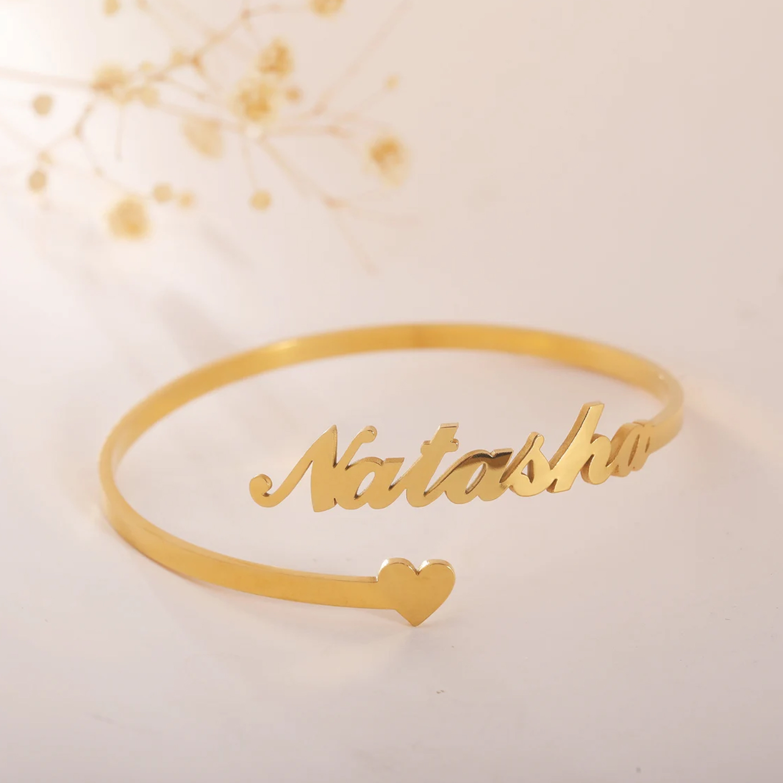 Personalisiertes Namensarmband für Damen und Herren, individueller Schmuck, Edelstahl, individueller Armreif, goldfarben, arabischer Name, Geburtstagsgeschenke