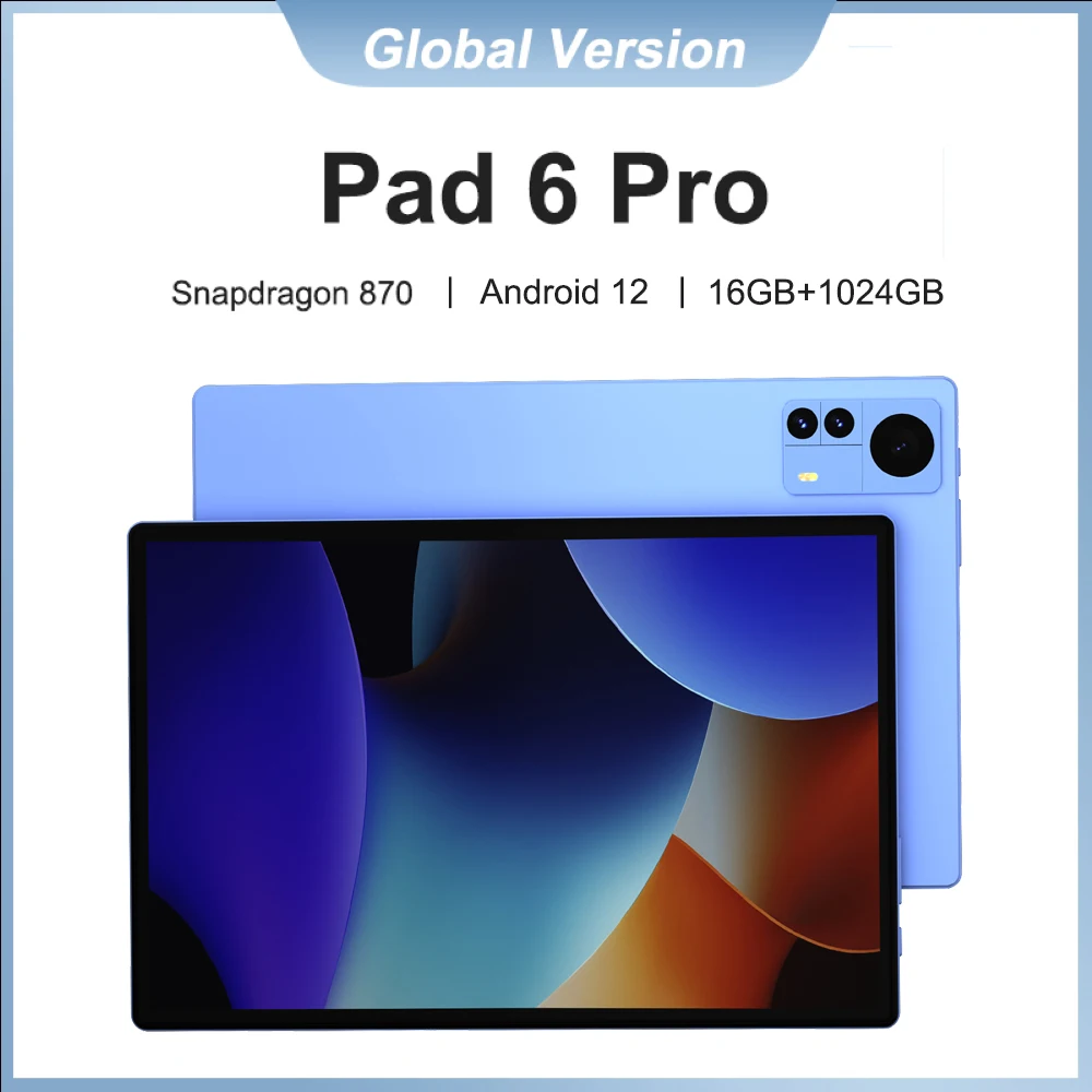 2025 New Tablet Pad 6 Pro 11.0 inch HD Display 16GB+1024GB Android 12 Face Unlocked 10000mAh Large-capacity Battery Snapdragon 870