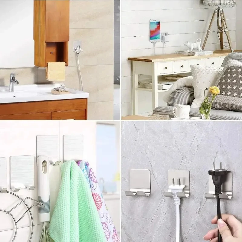 Soporte para maquinilla de afeitar de acero inoxidable para hombre, estante de almacenamiento para maquinilla de afeitar, organizador de ganchos para baño, 2 uds.