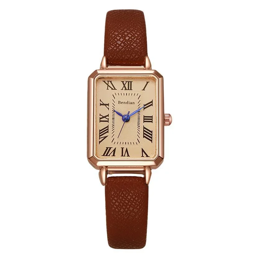 Mode Retro Digitale Wijzerplaat Casual Horloges Vierkante Lederen Band Modieuze Klok Quartz Horloge voor Vrouwen Gift