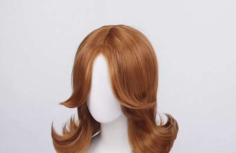 Princesa margarida perucas laranja cosplay traje perucas cabelo sintético resistente ao calor