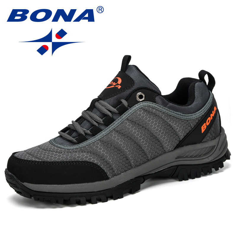BONA ใหม่มาถึงรองเท้าเดินป่าชายรองเท้าปีนเขากลางแจ้งเทรนเนอร์รองเท้าผู้ชาย Trekking กีฬารองเท้าผ้าใบชาย Comfy