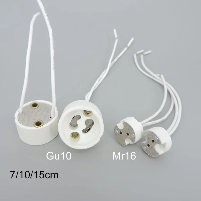 2/5/10 Uds cerámica GU10 MR16 MR11 GU5.3 G4 portalámparas adaptador de base extensión conector de cable enchufe para luz halógena LED