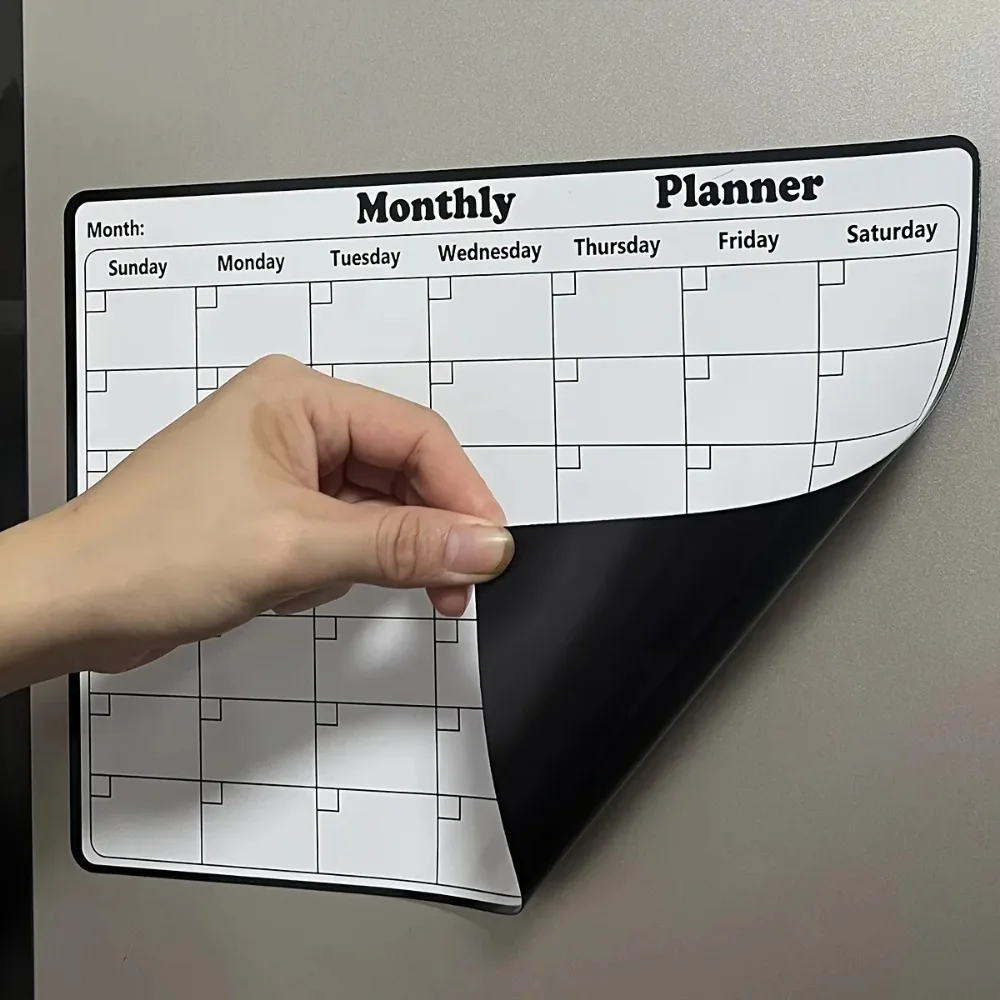 Calendario magnetico cancellabile a secco alla moda, pianificatore mensile multifunzionale per frigorifero, decorazione della cucina