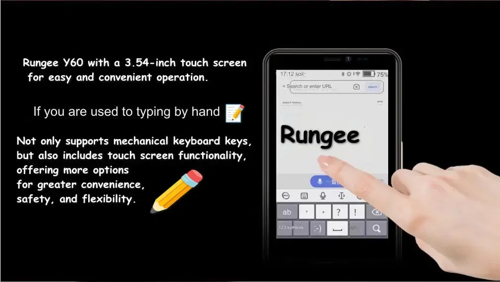 Смартфон Rungee Y60/M8 Zello 5G Google Play с сенсорным экраном Android 13 GPS WiFi 3 ГБ ОЗУ 32 ГБ ПЗУ 3000 мАч Аккумулятор PTT Телефон