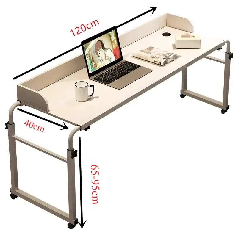 Double Desktop Laptop Table On Bed Mobile Adjustable Straddle Bed Lazy Table Care Table
