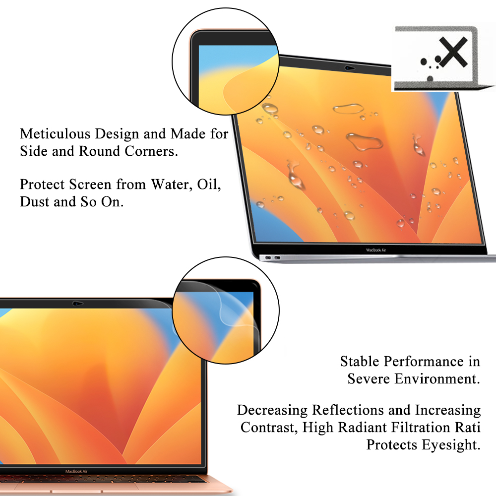 Protector de pantalla para MacBook todos los modelos Air 13 M1 M2 Pro 13 14 15 16 Touch Bar Max cubierta HD película suave accesorios de protección