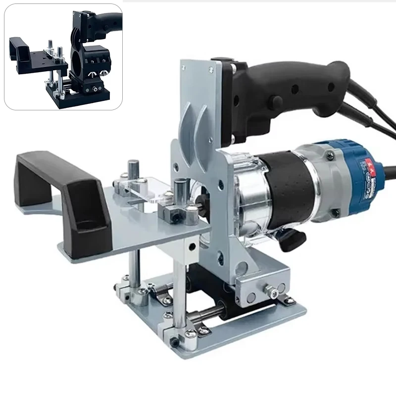 Mini máquina ranuradora 2 en 1, localizador de ranuras para carpintería, soporte de punzón, recortadora portátil, fresadora, estantes de posicionamiento
