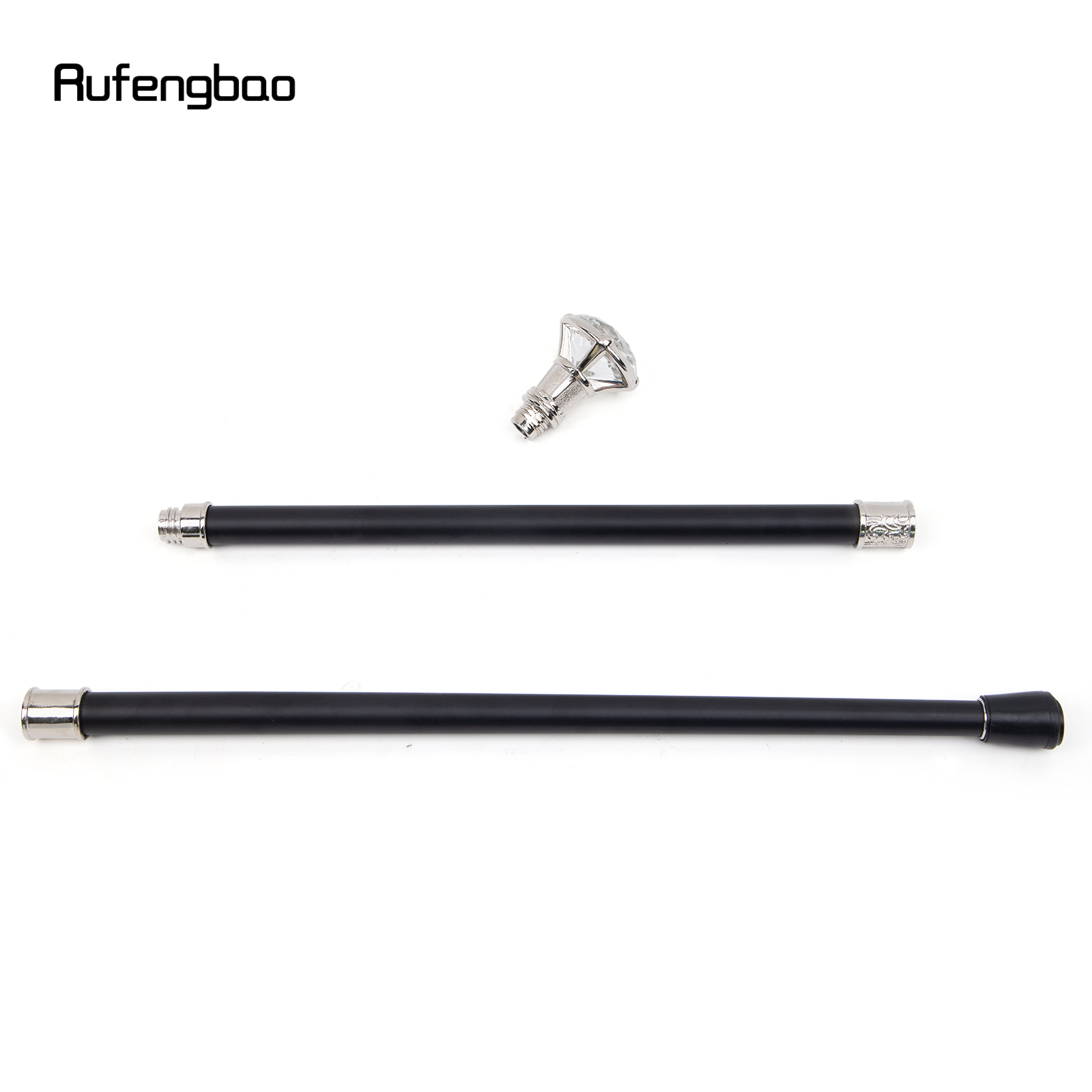 白の透明なダイヤモンドタイプのウォーキングスティック,装飾的なウォーキングスティック,杖,エレガントなコ肉屋,かぎ針編みのノブ,90cm