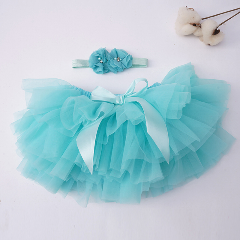 幼児チュチュスカート 女の赤ちゃん用 おむつカバー付き ソフトベビーチュチュドレス 0-24ヶ月 花ヘッドバンド付き